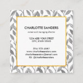 Grijs  bloemkwadraat visitekaartje (Achterkant)