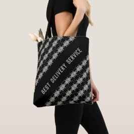 Grijs bloemmotief gedesigneerd patroon tote bag