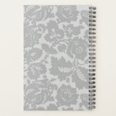 Grijs Bloempatroon Elegante Stijl Planner (Achterkant)