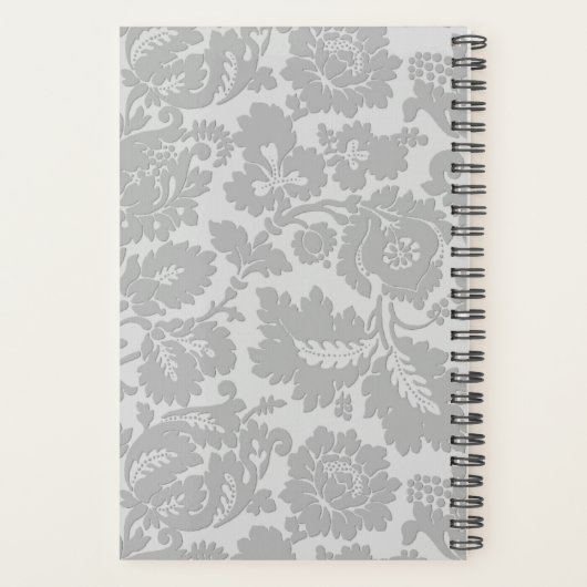 Grijs Bloempatroon Elegante  Stijl Planner (Achterkant)