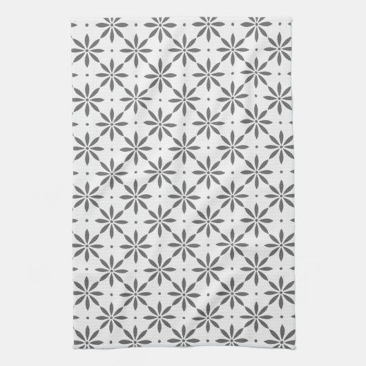 Grijs bloempatroon Handdoeken (Verticaal)