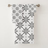 Grijs bloempatroon Handdoeken (Insitu)