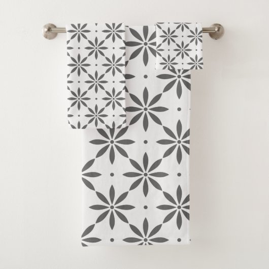 Grijs bloempatroon Handdoeken (Insitu)