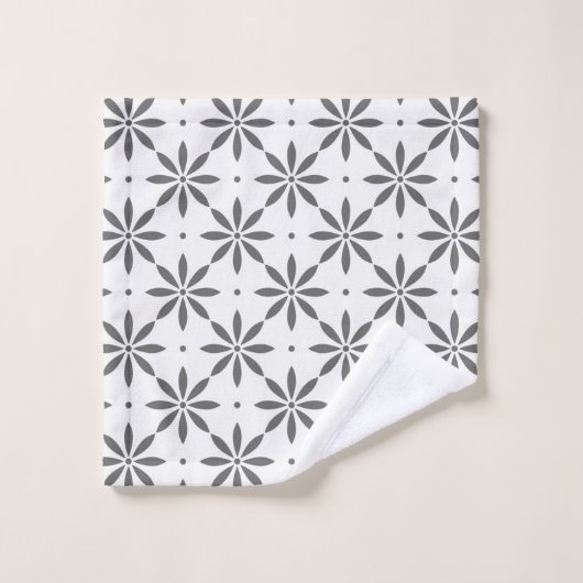 Grijs bloempatroon Handdoeken (Wasdoekje)