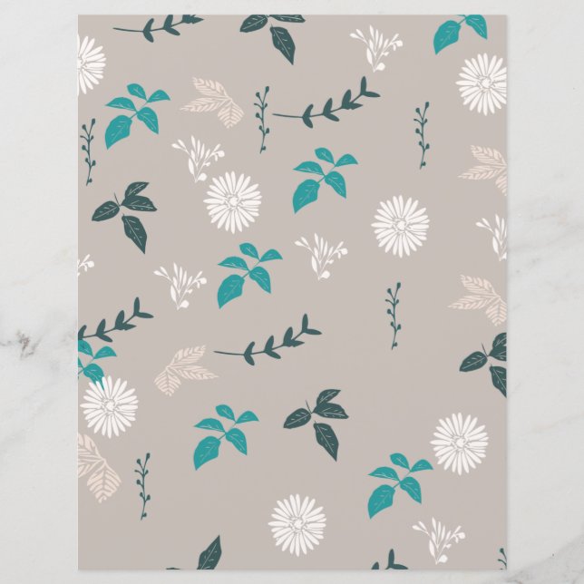 Grijs bloemschrootpapier (Voorkant)