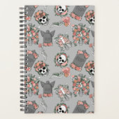 Grijs bloemskelet planner (Voorkant)