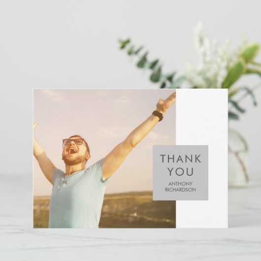 Grijs blok | Foto Afstuderen Hartelijk dank Kaart (Staand voorkant)