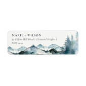 Grijs Blush Green Blue Mountains Pine Adres Etiket (Voorkant)