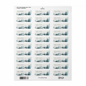 Grijs Blush Green Blue Mountains Pine Adres Etiket (Full Sheet)