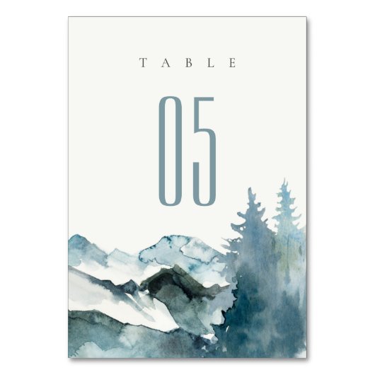 Grijs Blush Green Blue Mountains Pine Weddenschap Kaart (Achterkant)