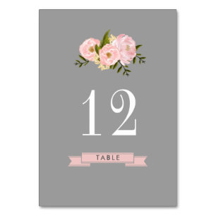 Grijs   Blush Pink Peonies Waterverf Weddenschap Kaart