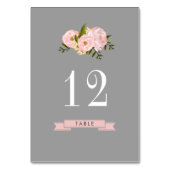 Grijs | Blush Pink Peonies Waterverf Weddenschap Kaart (Achterkant)