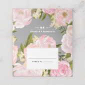 Grijs | Blush Pink Peonies Waterverf Weddenschap Plaatskaartje (Buitenkant ongevouwen)