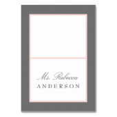 Grijs & Blush Roze Elegante Wedding Place Card Kaart (Voorkant)