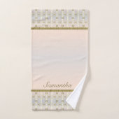 Grijs, Blush Roze En Goud Geometrisch Patroon Bad Handdoek (Handdoek)