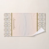Grijs, Blush Roze En Goud Geometrisch Patroon Bad Handdoek (Handdoek)