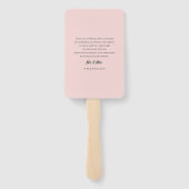 Grijs Blush Roze Modern Floral Weddenschap Handwaaier (Achterkant)