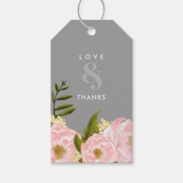 Grijs | Blush roze pony's Dank je huwelijk Cadeaulabel