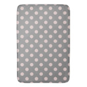 Grijs & Blush Roze Stippen Stip Modern Badmat (Voorkant Verticaal)