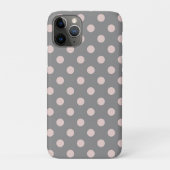 Grijs & Blush Roze Stippen Stip Modern Case-Mate iPhone Case (Achterkant)