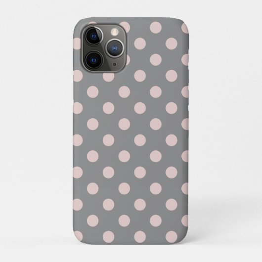 Grijs & Blush Roze Stippen Stip Modern Case-Mate iPhone Case (Achterkant)