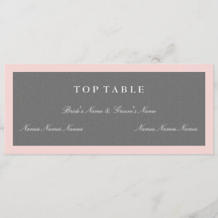 Grijs & Blush Roze Top Tafel Plankaart Kaart