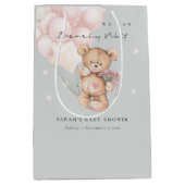 Grijs Blush Wake Beer ballonBaby shower Medium Cadeauzakje (Voorkant)