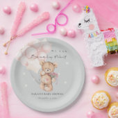 Grijs Blush Wake Beer ballonBaby shower Papieren Bordje (Feest)