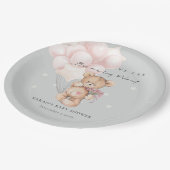 Grijs Blush Wake Beer ballonBaby shower Papieren Bordje (Gekanteld)