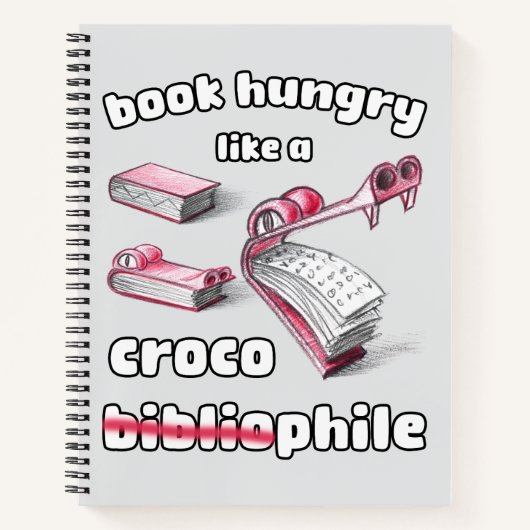 Grijs boek hongerig als een krokodillenschets (Voorkant)