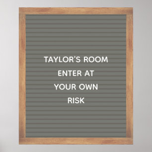 Grijs bord Aangepast bericht Poster grijs