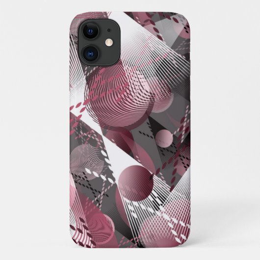 Grijs, bordeauxrood, wit abstract patroon. Case-Mate iPhone case (Achterkant)