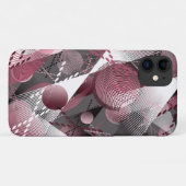 Grijs, bordeauxrood, wit abstract patroon. Case-Mate iPhone case (Achterkant (horizontaal))