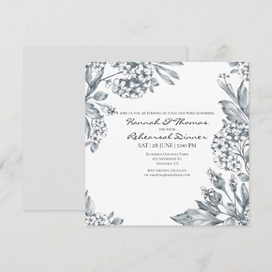 grijs botanische repetitie kaart (Voorkant / Achterkant)