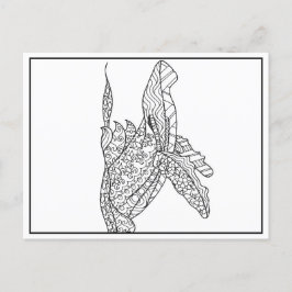 Grijs Briefkaart voor witte en zwarte walvis