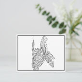 Grijs Briefkaart voor witte en zwarte walvis (Staand voorkant)