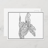 Grijs Briefkaart voor witte en zwarte walvis (Voorkant / Achterkant)