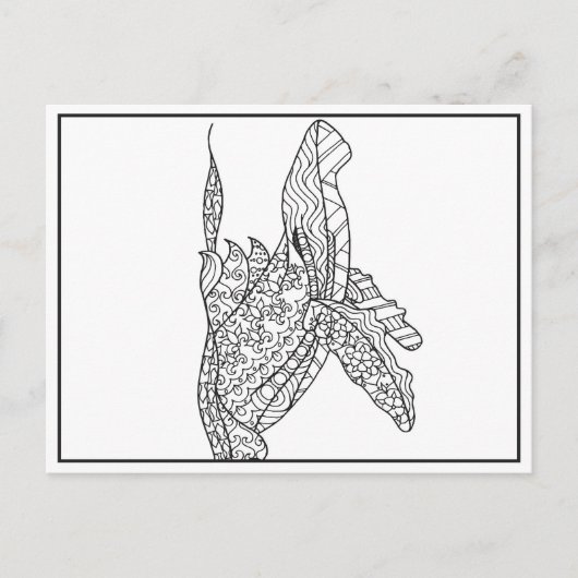 Grijs Briefkaart voor witte en zwarte walvis (Voorkant)