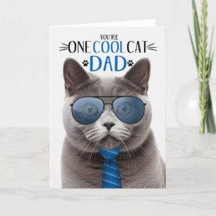 Grijs Brits Korthaar Vaderdag One Cool Cat Feestdagen Kaart