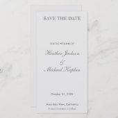 Grijs Bruiloft Professioneel Minimalist Plain Save The Date (Voorkant / Achterkant)