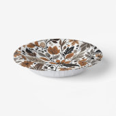 Grijs Bruin Bloempatroon Herfst bruiloft Papieren Kommen (Gebogen)