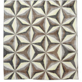 Grijs, bruin en crème ster geometrisch douchegordijn (Voorkant)