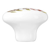 Grijs Bruin Geel Vogel Bloesems Keramische Knop (Zijkant)