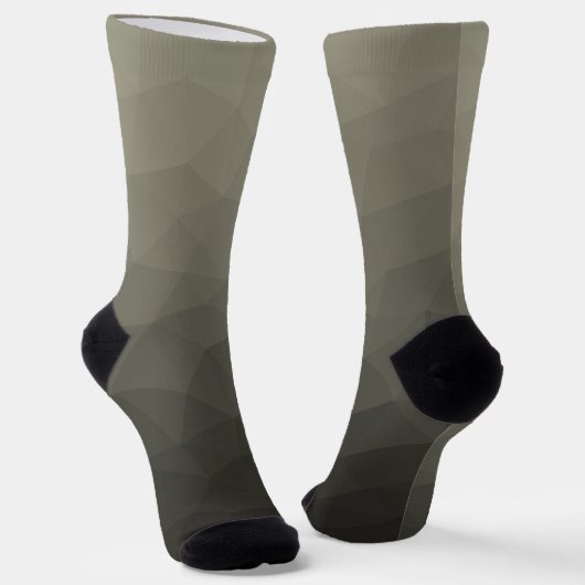 Grijs bruin leger militair verloop geometrisch gaa sokken (Gebogen)
