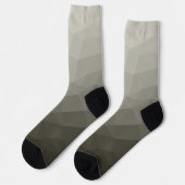 Grijs bruin licht leger verloop geometrische mesh sokken (Links)