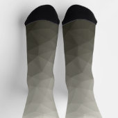 Grijs bruin licht leger verloop geometrische mesh sokken (Top)