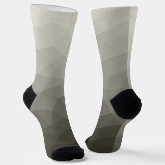 Grijs bruin licht leger verloop geometrische mesh sokken (Gebogen)