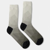 Grijs bruin licht leger verloop geometrische mesh sokken (Rechts)