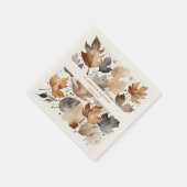 Grijs Bruin Maple Leaf Herfst Trouwpapier Servet (Hoek)