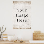  grijs bruin-Tan-script tekstperkamentpapier Poster (Keuken)